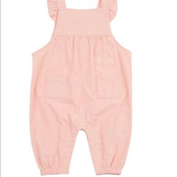 ANGEL DEAR BABY GIRLS CORDUROY RUFFLE OVERALLS ROMPER 12-18M TBBC - Picture 1 of 7